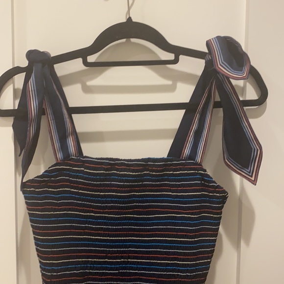 Navy striped dress with ties - Picture 2 of 3